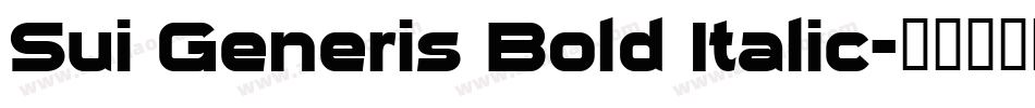 Sui Generis Bold Italic字体转换
